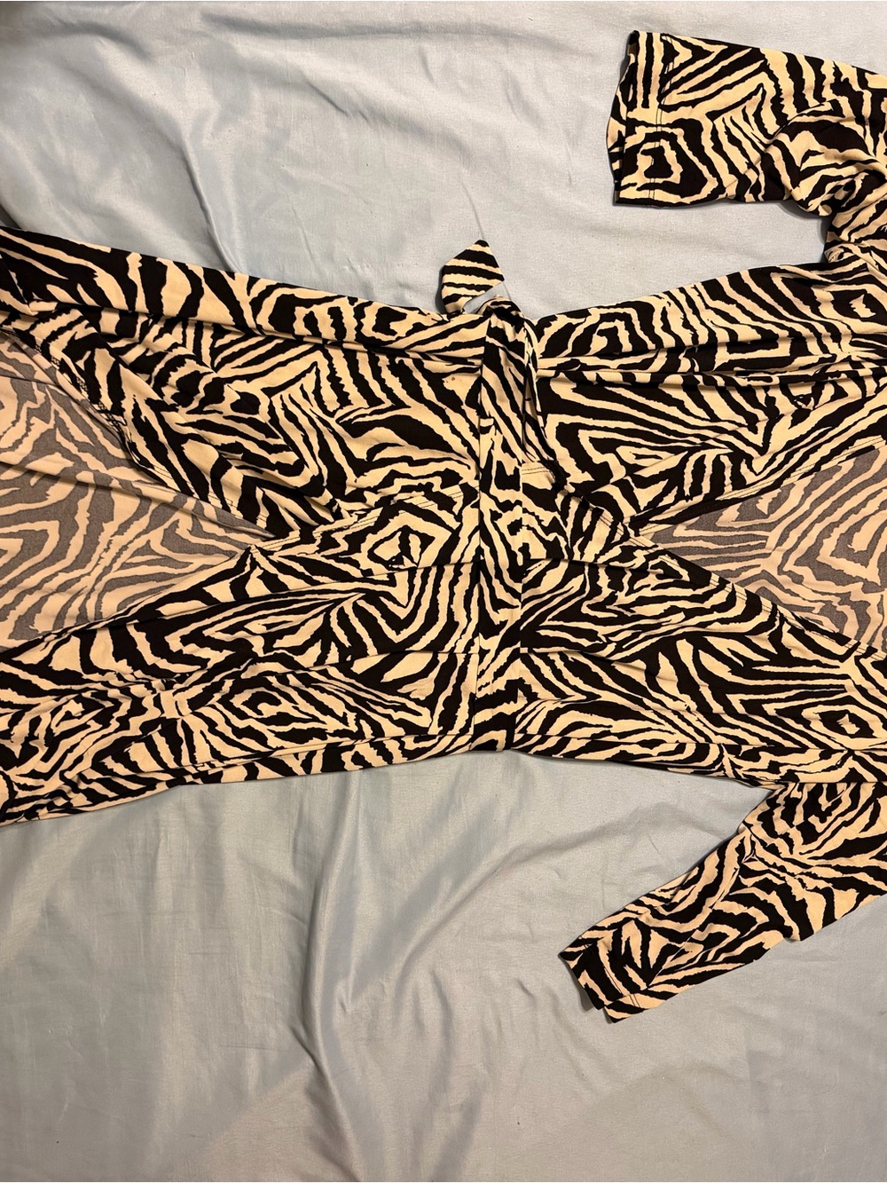 Zebra-Print 3/4 Sleeve - wrap dress